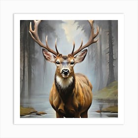 Deer In The Woods Art Print