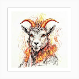 Goat Of Fire 32 Art Print