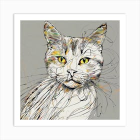 Abstract Cat Art Print