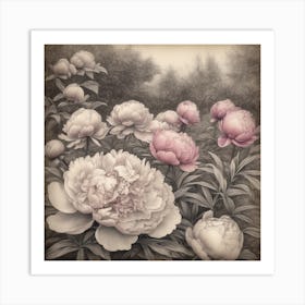 Mass Plantings Of Peonies 7 Art Print