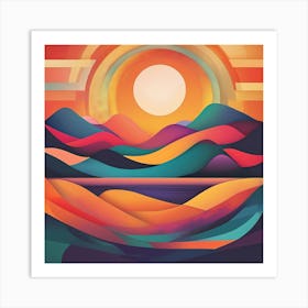 Sunset In The Mountains 11 Art Print