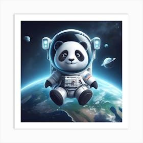 Panda Bear In Space Art Print