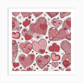 Heart Pattern 8 Art Print