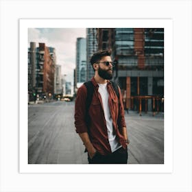 Young Man In A City Art Print