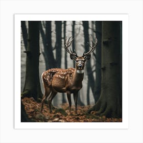 Deer In The Forest 23 Art Print