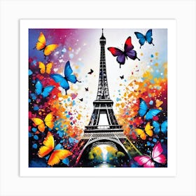 Paris With Butterflies 161 Art Print