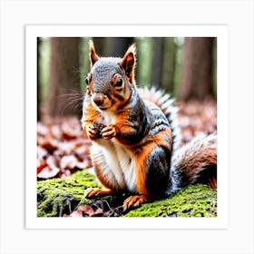 Squirrel In The Forest 116 Art Print