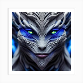 Dragon With Blue Eyes Art Print