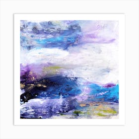 Shore Landscape Abstract Painting Square Art Print