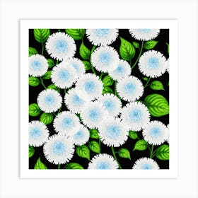 White Chrysanthemums 2 Art Print