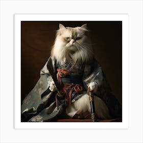 Samurai Cat 3 Art Print