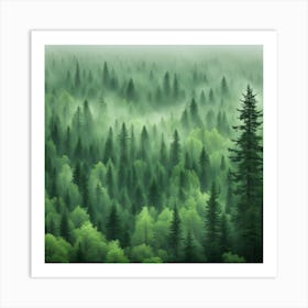 Foggy Forest 1 Art Print