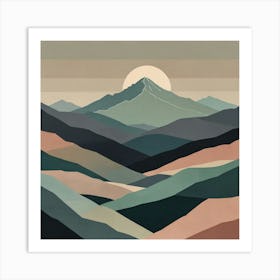 Abstract Mountain Landscape Art Print