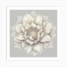 White Peony Art Print