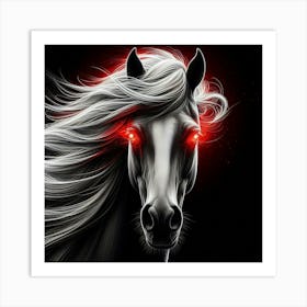 Horse With Red Eyes Art Print