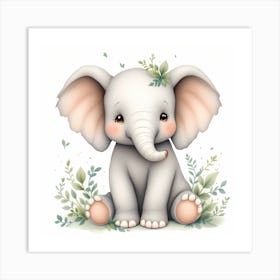 Baby Elephant Art Print