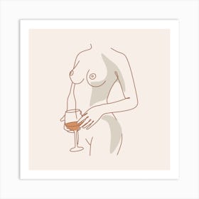 Nude Woman Minimalist Aesthetic Art Print Art Print