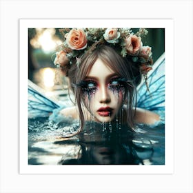 Creepy Fairy In Water Art Print