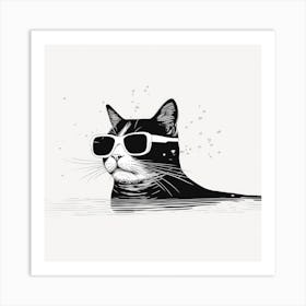 Cat In Sunglasses 2 Art Print