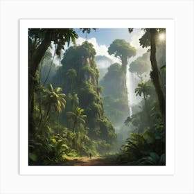 Jungle Landscape paintings art print Art Print