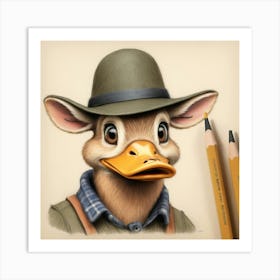 Duck In A Hat 12 Art Print