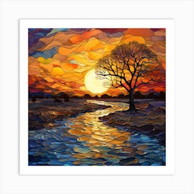 Sunset Painting 6 Art Print