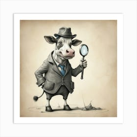 Cow Detective 1 Art Print