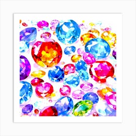 Colorful Gems Art Print