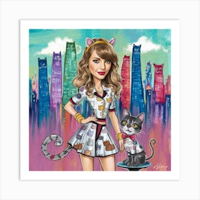 A Whimsical And Colorful Illustration Of Taylor Sw 3gud4q Crlermawkxwasmg Nkx7n0jcreyhuysdicseag Art Print