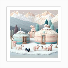 Yurts Art Print