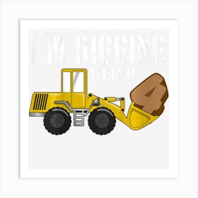 Kids 4th Birthday Construction 4 Year Old Bday Art Print