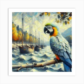 Parrot of American Grey 3 Art Print