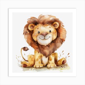 Watercolor Lion 2 Art Print