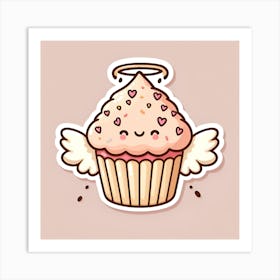 Cupcake With Angel Wings Art Print