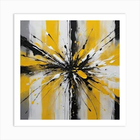 Abstract Yellow And Black Art Print