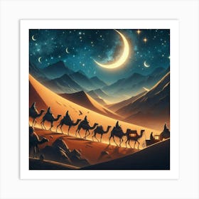 Bedouin Caravans On 1st Day Lunar Month 1 Art Print