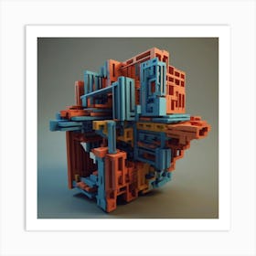 3d Model Of A Building 2 Art Print