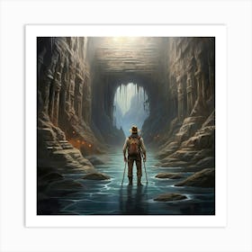 Man In A Cave Art print Art Print