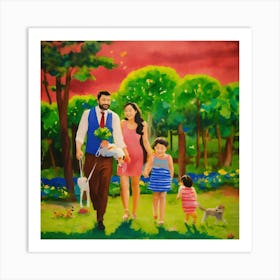 Happy Family father day (2) Art Print