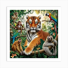 Tiger In The Jungle Art Print