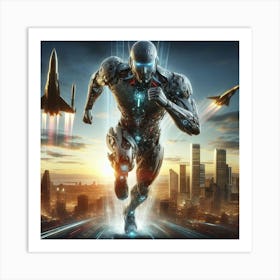 Futuristic Man Running 27 Art Print