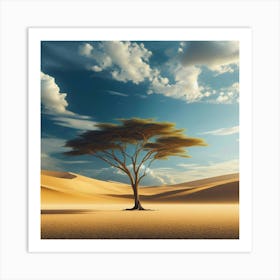 Lone Tree In The Desert Art Print