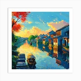 Chinese Village 0 Art Print