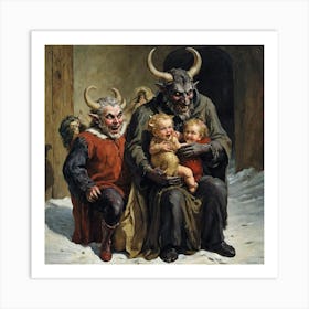 Devils And Children Art Print