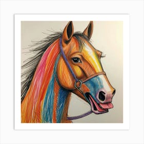 Horse Drawing Art Print