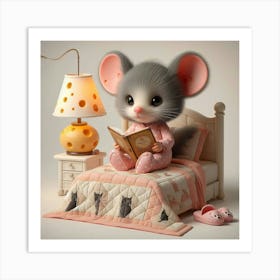 The mouse is reading a book 1 Art Print