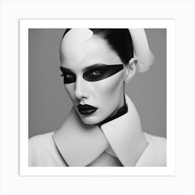 Man, Jean Paul Gabriel Couture Autumn Winter 201415blackandwhitemoonneck, In The Style Of Amy Judd, Art Print