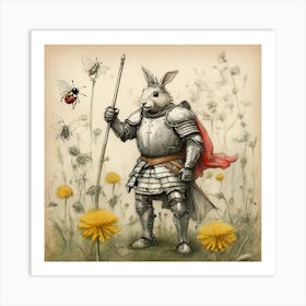 Rabbit In Armor Art Print