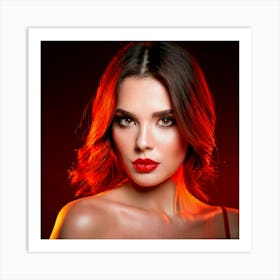 Firefly Fiery Woman With Intense Scarlet Gaze 40171 (2) Art Print