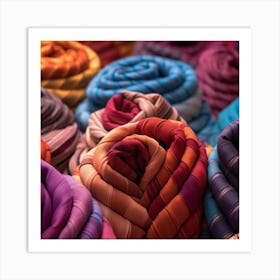 Colorful Silk Scarves Art Print